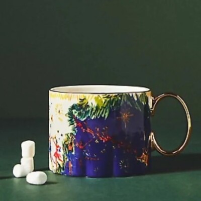 New Anthropologie Pauline de Roussy de Sales Christmas  Mug