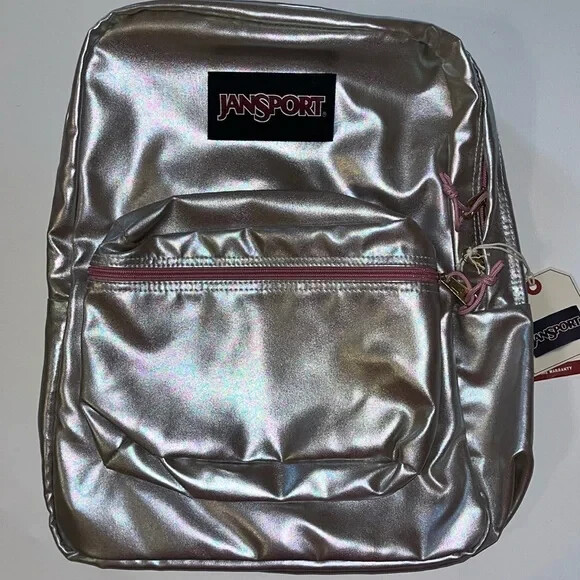 バッグ JANSPORT made in us VTG Jansport Leather Patch Backpack USA Made 1995 Blue