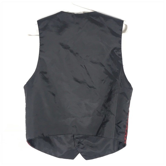 Button Up Vest Red and Black Boys Size 7