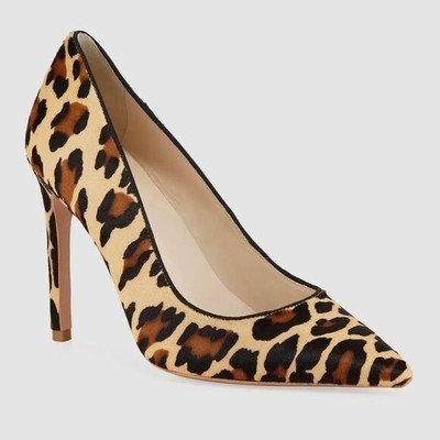 Sophia Webster Rio Leopard Animal-Print Mid-Heel Pumps Size 7B