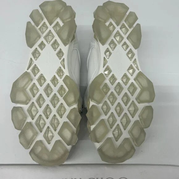 Pre-owned Jimmy Choo Men's White Diamond X Strap Low-top Sneakers (eu45/us12)
