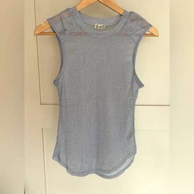 Intimately By Free People Mesh Metallic Lavender Tank Top MWOT Size M