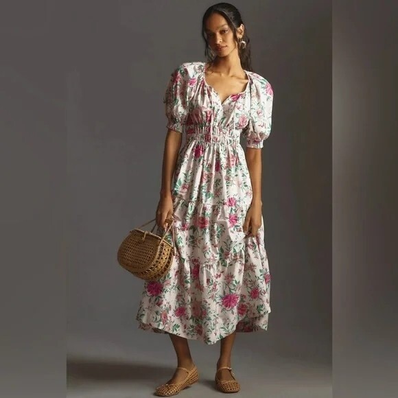 Anthropologie - 年末セール　Anthropologie　ジュエリースタンド NEW Anthropologie The Somerset Maxi Dress Puff-Sleeve