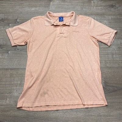 Ocean Pacific Polo Shirt Men L Peach Vintage USA Surf 50/50 Faded Thin F-1102