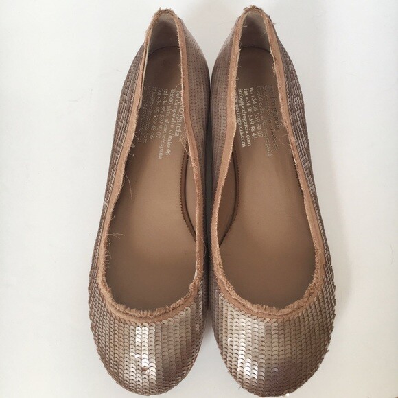 Pedro Garcia blush raw silk sequin flats 10.5