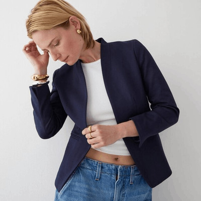 J. Crew Going-out blazer in stretch twill Navy 00 NWT