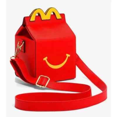 McDonald's Happy Meal Box Figural Crossbody Bag Red & Keychain New