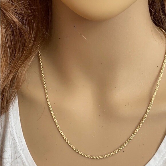 Pre-owned Element Shine/md 14 K Solid Yellow Gold 2.0 Mm Rope Chain Necklace 16", 18", 20", 22", 24", 30"