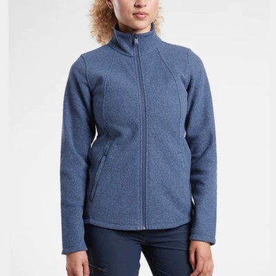 Athleta Stroll Fleece Full Zip Jacket  L Large | Chrome Blue #982824 NEW