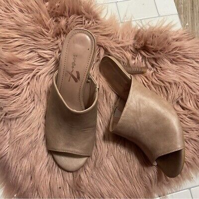 Seven7 Nude Leather Mules Size 8