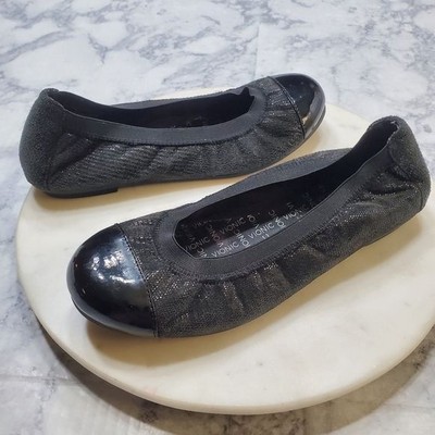 Vionic Womens 7.5 Allora Ballet Flat Slip On Patent Cap Toe Black Balletcore