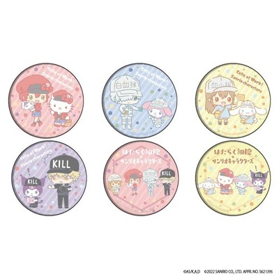 [Blind Bag] Cells At Work x Sanrio Characters Tin button Badge Japan Import