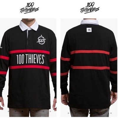 100 Thieves 2022 Primary Jersey Polo in Black/Red/white 3X