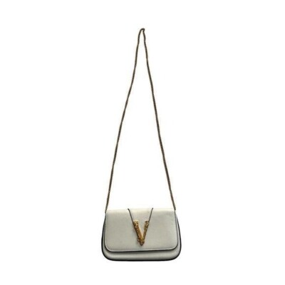 VERSACE Virtus Shoulder Bag in White