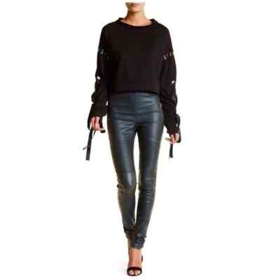Ooberswank coated high clearance rise moto leggings
