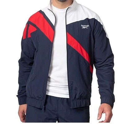 Reebok Men's Classics Vector Blue /Red Track Jacket - Size Small