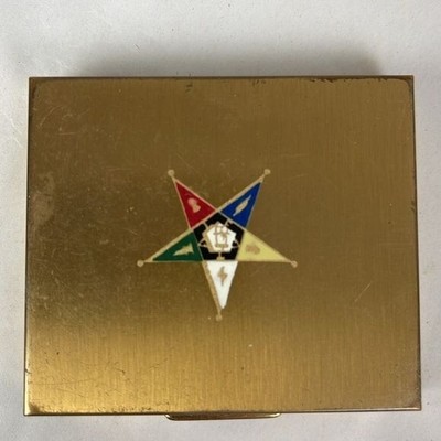 Vtg Order of the Eastern Star Masonic Powder Compact makeup mua vanity collect