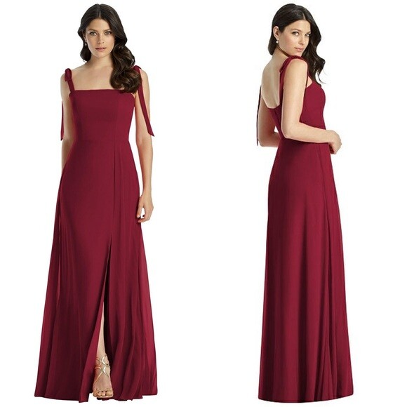 

DESSY COLLECTION Бордовое винно-красное шифоновое платье с завязками на плечах  *ДИСПЛЕЙ с ДЕФЕКТОМ, Красный