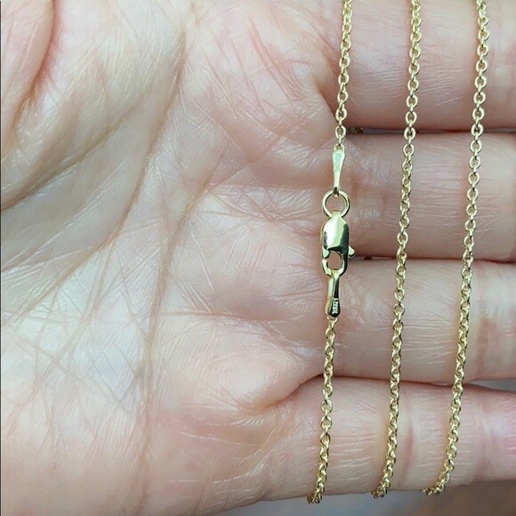 Pre-owned Element Shine/md 14 K Solid Yellow Gold 1.5 Mm Light Cable Chain Necklace 16", 18" Lobster Clasp