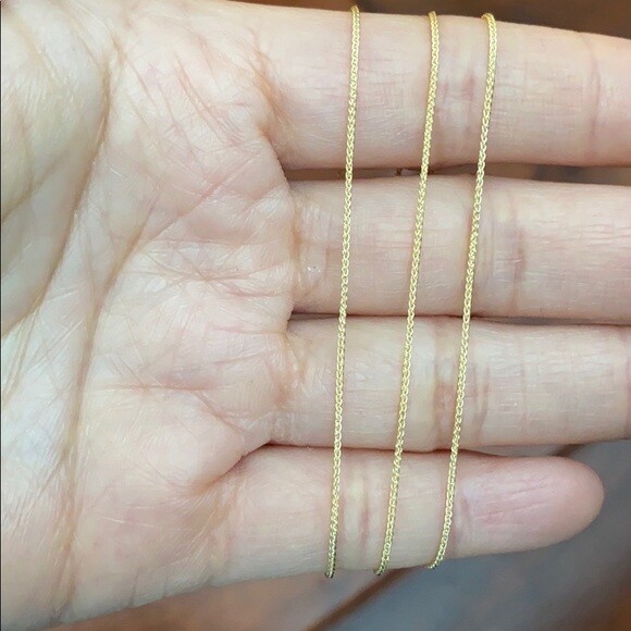 Pre-owned Element Shine/ Md 14k Solid Yellow Real Gold 0.8 Mm Round Wheat Chain Necklace 16", 18", 20"
