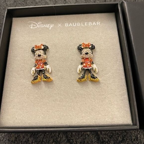 コラボ♪可愛い◆ BaublebarｘDisney ◆ ミニー 18Kゴールド Disney X BAUBLEBAR Minnie Mouse Gold Mirror Studs Earrings