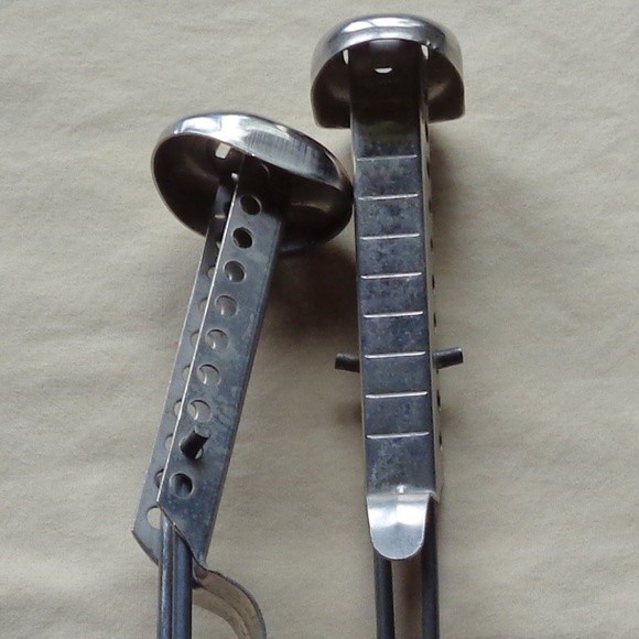 Vtg Vintage Ekco Silver Metal Adjustable Shoe Stretchers Tree Holes Holey 11