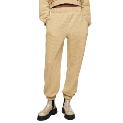 Topshop Bubble Quilted Cream Jogger Pants