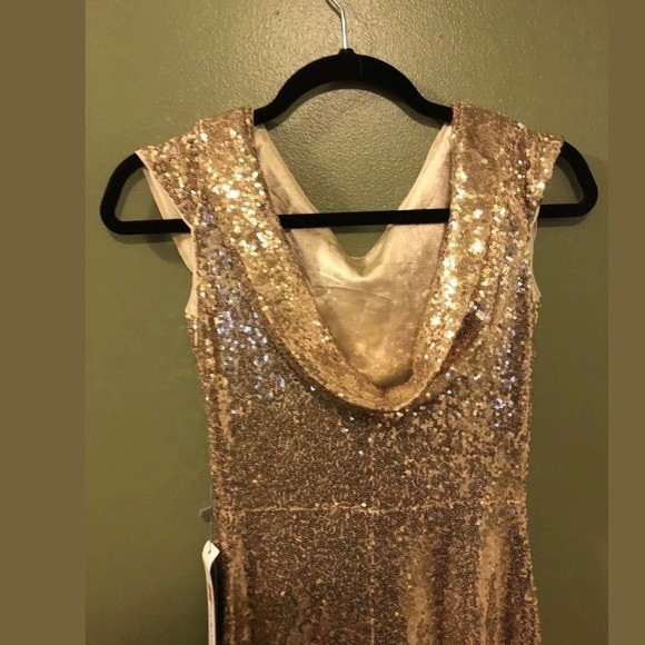 Gold Sequins Formal Dress - Size 2 NWT