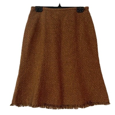 New Jones Wear Brown Tweed A-line Work Skirt- Size 16 (bin 2E)