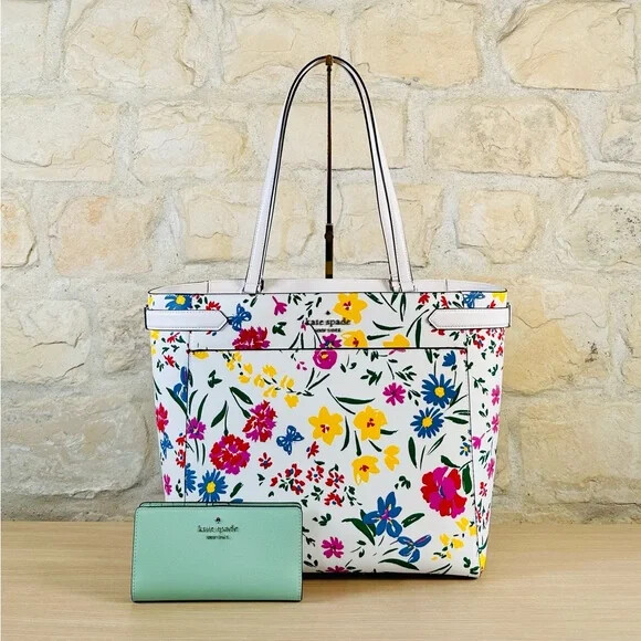 トートバッグ Kate Spade Staci Floral Large Tote Set   KL005 Staci Floral Large Tote Set | Kate Spade Outlet