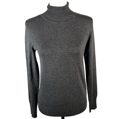 Active USA Charcoal Gray Turtleneck Tight Knit Long Sleeve Pullover Sweater S