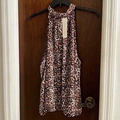 COOPER and Ella ophelia high neck animal print shirt size 2 x