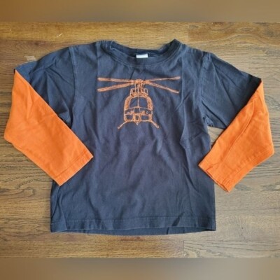 GYMBOREE OUTLET Boys 6 orange/black helicopter tee