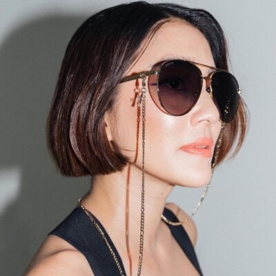 Pre-owned Gucci Gg1088s-001-61 Gold Sunglasses In Gray