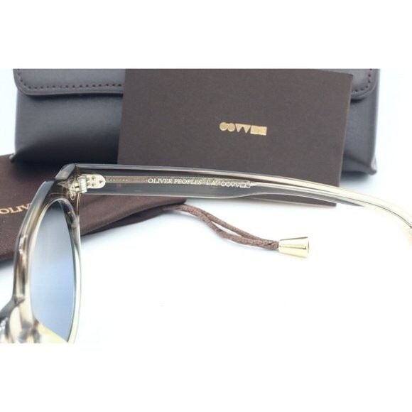 Pre-owned Oliver Peoples Irven Ov5378su 164780 Military Vsb Round Sunglasses Blue Lenses