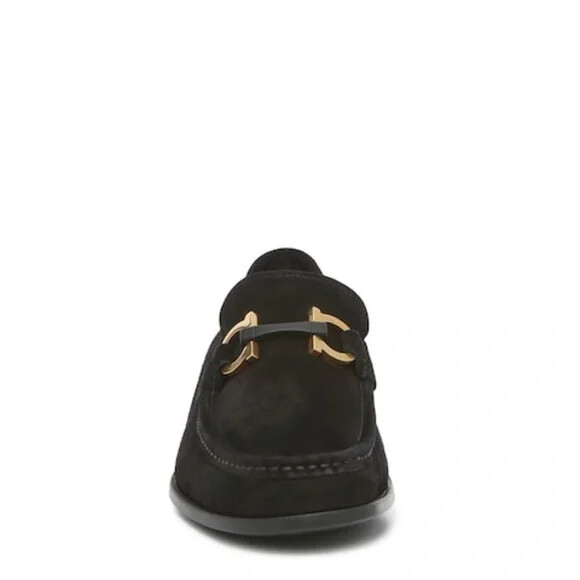 Pre-owned Ferragamo Salvatore  Grandioso Mens Black Leather Loafers 9 11.5 D