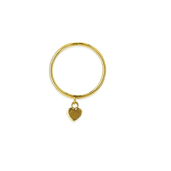 Pre-owned Element Shine 14k Solid Gold Dangle Heart Dainty Ring - Yellow Size 6, 7, 8 Minimalist In Yellow Gold