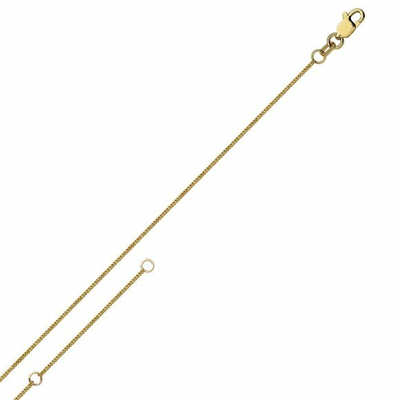 Pre-owned Element Shine/md 14 K Solid Yellow Gold 0.9 Mm Square Wheat Chain Necklace 16"-18" Adjustable