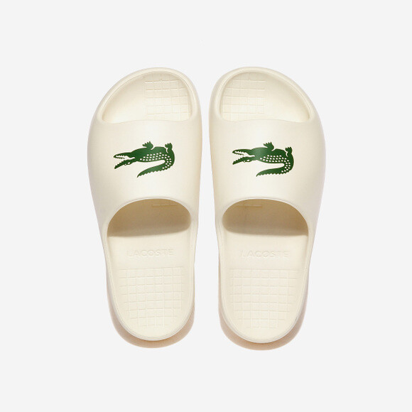 ★LACOSTE★ Men's Serve Slides White RZ9022M55G147 Lacoste Serve Slide 2.0 Mens Slippers Off White ✓Multiple