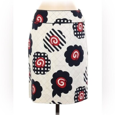ETCETERA size 2 cream floral print hobo cotton skirt in excellent condition
