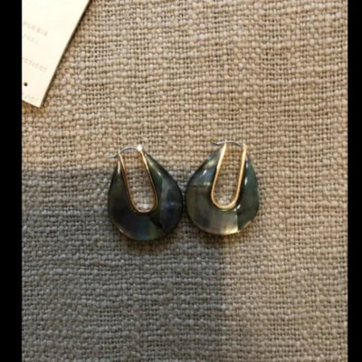 New Anthropologie U-Shaped Slate Earrings