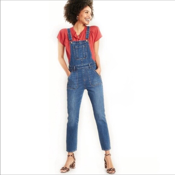 

Женский джинсовый комбинезон Old Navy с боковой молнией, размер, Синий