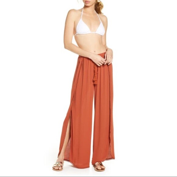   Пляжные брюки с разрезом на штанинах Chelsea28 Rust Ana, закрывающие ногу, L = 12/14 Nordstrom