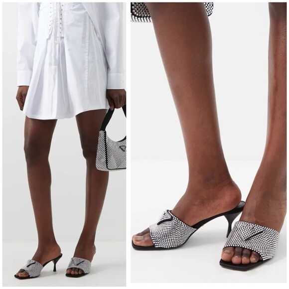 New Prada Crystal embellished mule 37 $1,695 | eBay