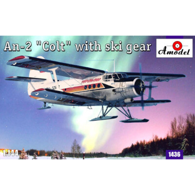 AMODEL 1436 An-2 «Colt» with ski gear Scale Biplane 1/144 - Plastic model kit
