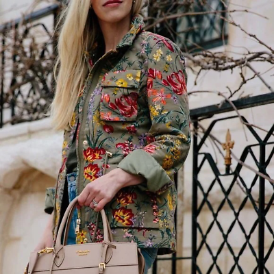 Khaki floral best sale jacket