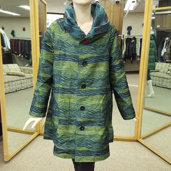 UBU UBU REVERSIBLE FLOCKED RAINCOAT; DOTS TO ZEBRA