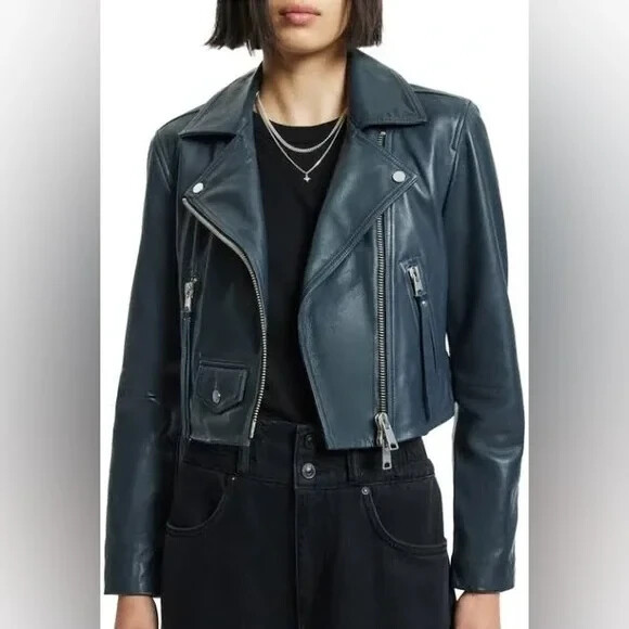 ジャケット・アウター AllSaints Lorel leather jacket ALLSAINTS Leather jacket LOREL in black