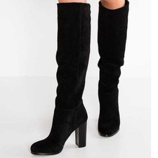 knee length suede boots