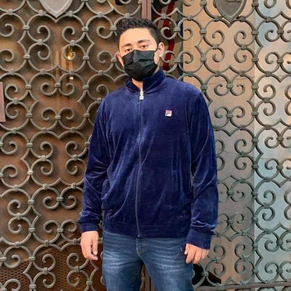 Men's Fila Navy Blue Velour Track Jacket | eBay